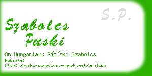 szabolcs puski business card